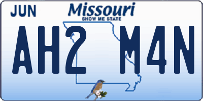 MO license plate AH2M4N