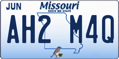 MO license plate AH2M4Q