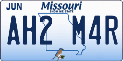 MO license plate AH2M4R