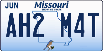 MO license plate AH2M4T