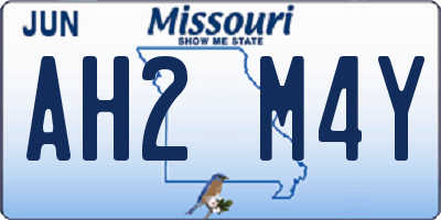 MO license plate AH2M4Y