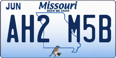 MO license plate AH2M5B