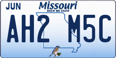 MO license plate AH2M5C