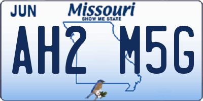 MO license plate AH2M5G