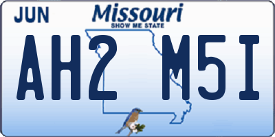 MO license plate AH2M5I