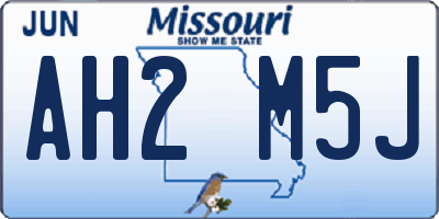 MO license plate AH2M5J