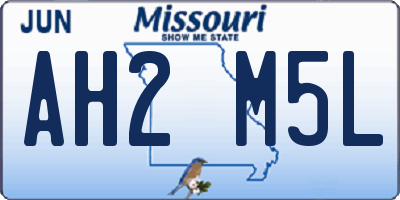 MO license plate AH2M5L