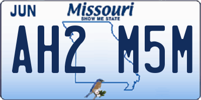 MO license plate AH2M5M