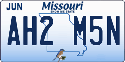 MO license plate AH2M5N