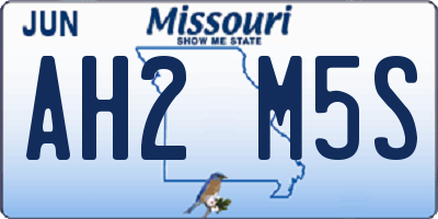 MO license plate AH2M5S
