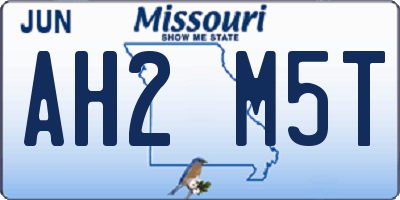 MO license plate AH2M5T