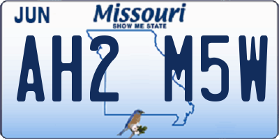MO license plate AH2M5W