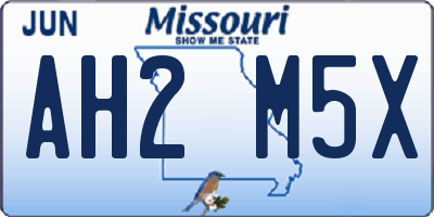 MO license plate AH2M5X