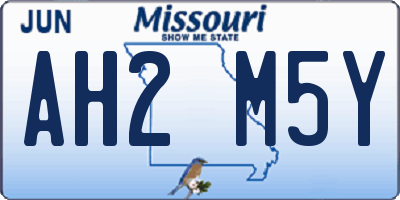 MO license plate AH2M5Y