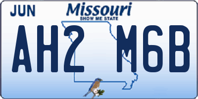 MO license plate AH2M6B
