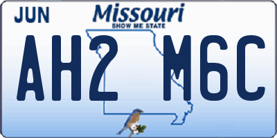 MO license plate AH2M6C