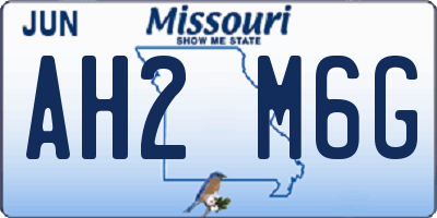 MO license plate AH2M6G