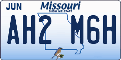 MO license plate AH2M6H