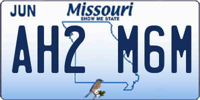 MO license plate AH2M6M