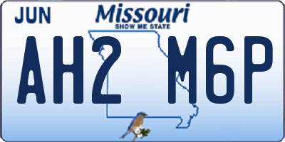 MO license plate AH2M6P