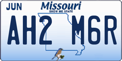 MO license plate AH2M6R