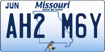 MO license plate AH2M6Y