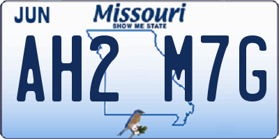 MO license plate AH2M7G