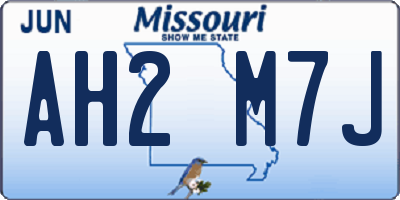 MO license plate AH2M7J