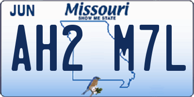 MO license plate AH2M7L