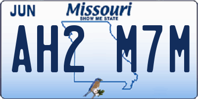 MO license plate AH2M7M