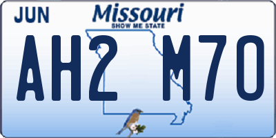 MO license plate AH2M7O