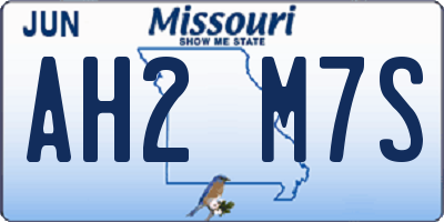 MO license plate AH2M7S