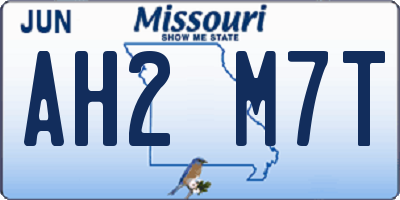 MO license plate AH2M7T