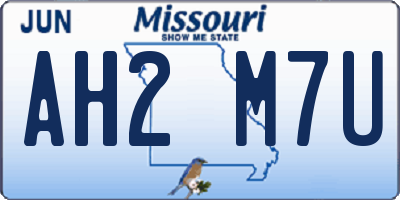 MO license plate AH2M7U