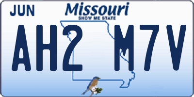 MO license plate AH2M7V