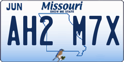 MO license plate AH2M7X