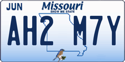MO license plate AH2M7Y