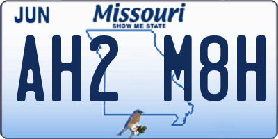 MO license plate AH2M8H