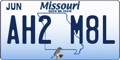 MO license plate AH2M8L