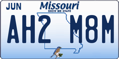 MO license plate AH2M8M