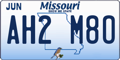 MO license plate AH2M8O