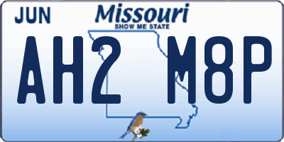 MO license plate AH2M8P