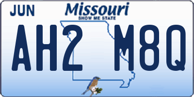 MO license plate AH2M8Q