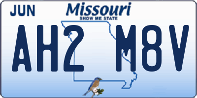 MO license plate AH2M8V