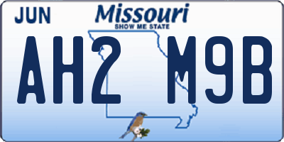 MO license plate AH2M9B