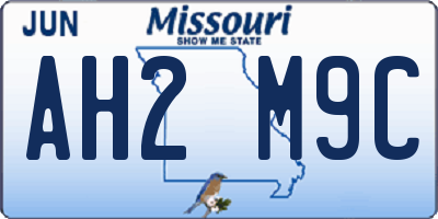 MO license plate AH2M9C