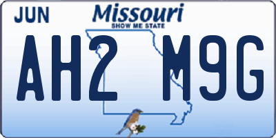 MO license plate AH2M9G
