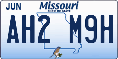 MO license plate AH2M9H