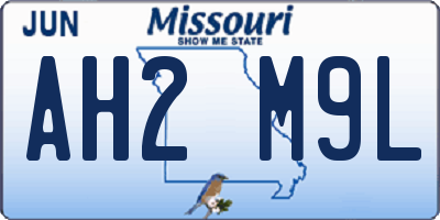 MO license plate AH2M9L