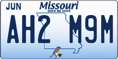 MO license plate AH2M9M